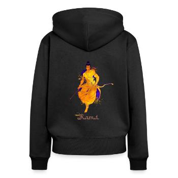 Hindu God - Rama - Women's Premium Organic Zip Hoodie - black - Back - Julia (174cm)
