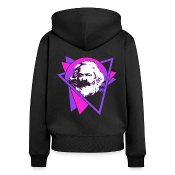Socialist Socialism Communist Communism - Women's Premium Organic Zip Hoodie - black - Back - Julia (174cm)