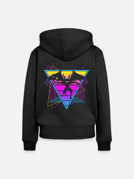 Mothman Krypto Kryptozoologie Retro - Frauen Premium Bio Zip Hoodie - Schwarz