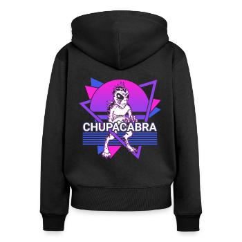 Chupacabra Krypto Kryptozoologie Retro - Frauen Premium Bio Zip Hoodie - Schwarz - Hinten - Julia (174cm)