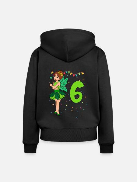Mit Fee - Mädchen Geburtstag 6 Jahre - Frauen Premium Bio Zip Hoodie - Schwarz