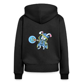 Sorcerer Rabbit - Women's Premium Organic Zip Hoodie - black - Back - Julia (174cm)