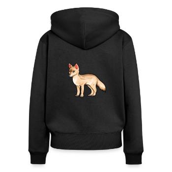 Drawing of a swift fox - Women's Premium Organic Zip Hoodie - black - Back - Julia (174cm)