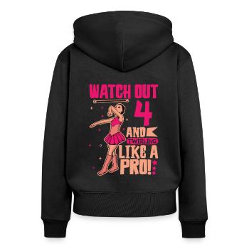 I'm 4 - Girl Twirling - Women's Premium Organic Zip Hoodie - black - Back - Julia (174cm)