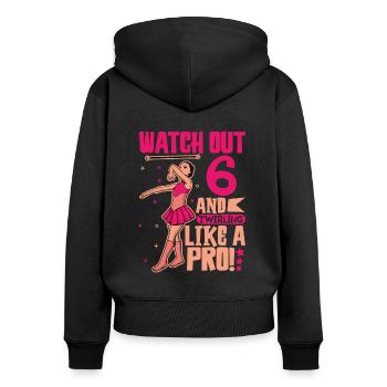 I'm 6 - Girl Twirling - Women's Premium Organic Zip Hoodie - black - Back - Julia (174cm)