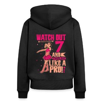 I' - Girl Twirling - Women's Premium Organic Zip Hoodie - black - Back - Julia (174cm)