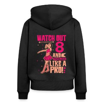 I'm 8 - Girl Twirling - Women's Premium Organic Zip Hoodie - black - Back - Julia (174cm)