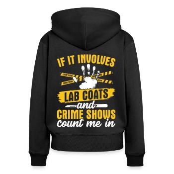 Funny coroner - Women's Premium Organic Zip Hoodie - black - Back - Julia (174cm)