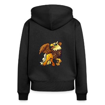 Kawaii Hippogryph - Frauen Premium Bio Zip Hoodie - Schwarz - Hinten - Julia (174cm)