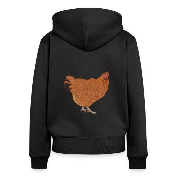 New Hampshire - Frauen Premium Bio Zip Hoodie - Schwarz - Hinten - Julia (174cm)