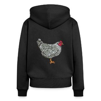 Dominique - Sweat à capuche zippé Premium bio Femme - noir - Dos - Julia (174cm)