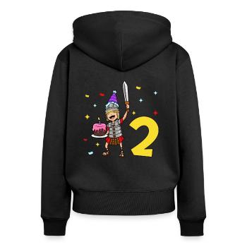 With Centurio - Children's Birthday 2 Years - Women's Premium Organic Zip Hoodie - black - Back - Julia (174cm)