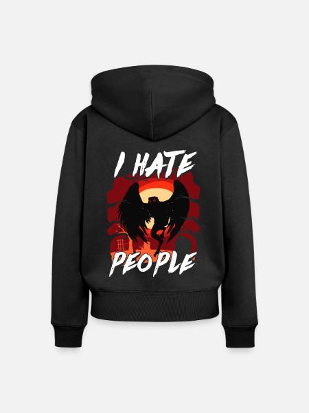 Mothman Kryptide Kryptozoologie - Frauen Premium Bio Zip Hoodie - Schwarz