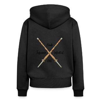Japanische Kampfkünste - Kendo - Frauen Premium Bio Zip Hoodie - Schwarz - Hinten - Julia (174cm)