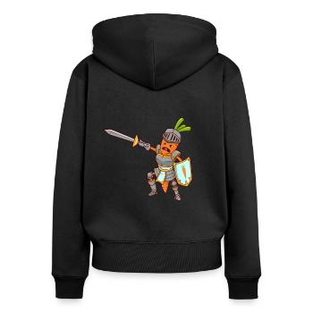 Jeu de rôle Personnage - Combattant - Carotte - Sweat à capuche zippé Premium bio Femme - noir - Dos - Julia (174cm)