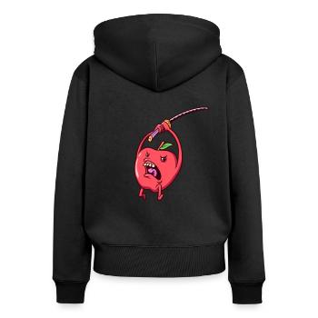 Rollenspiel-Charakter - Samurai - Apfel - Frauen Premium Bio Zip Hoodie - Schwarz - Hinten - Julia (174cm)
