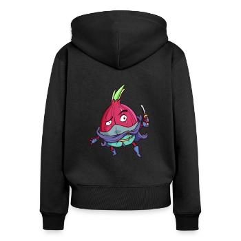 RPG Character - Thief - Rogue - Onion - Women's Premium Organic Zip Hoodie - black - Back - Julia (174cm)