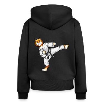 Le tigre de dessin animé fait que Tang le fasse - Sweat à capuche zippé Premium bio Femme - noir - Dos - Julia (174cm)