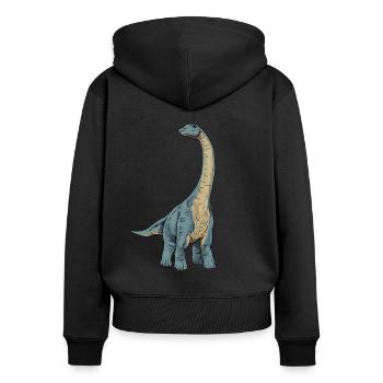 Zeichnung des Apatosaurus - Frauen Premium Bio Zip Hoodie - Schwarz - Hinten - Julia (174cm)