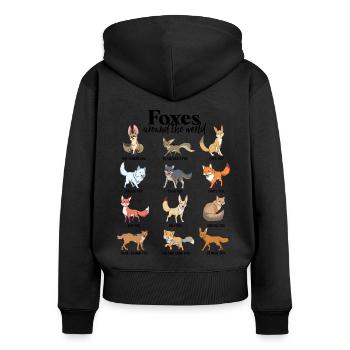 Foxes of the World - Fox Species - Women's Premium Organic Zip Hoodie - black - Back - Julia (174cm)