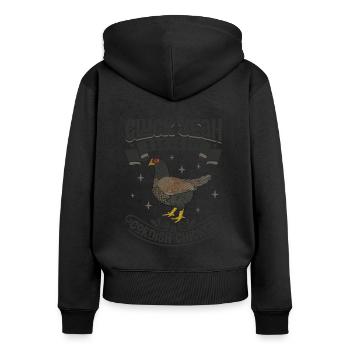 J’adore mon combattant indien - Sweat à capuche zippé Premium bio Femme - noir - Dos - Julia (174cm)