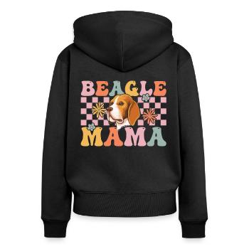 Groovy Dog Beagle-Liebhaber - Frauen Premium Bio Zip Hoodie - Schwarz - Hinten - Julia (174cm)