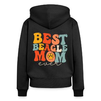 Groovy Dog Beagle-Liebhaber - Frauen Premium Bio Zip Hoodie - Schwarz - Hinten - Julia (174cm)