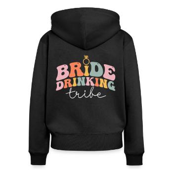 Groovy Brautparty Junggesellinnenabschied - Frauen Premium Bio Zip Hoodie - Schwarz - Hinten - Julia (174cm)