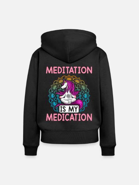 Yoga Chakra - Frauen Premium Bio Zip Hoodie - Schwarz