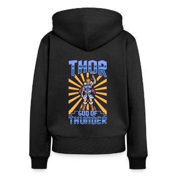 Viking God of Thunder Thor - Women's Premium Organic Zip Hoodie - black - Back - Julia (174cm)