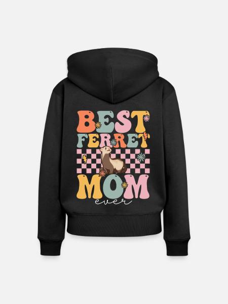 Groovy Tierhalterin - Frauen Premium Bio Zip Hoodie - Schwarz