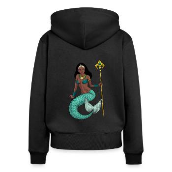 Göttin der Yoruba Religion - Olokun - Frauen Premium Bio Zip Hoodie - Schwarz - Hinten - Julia (174cm)