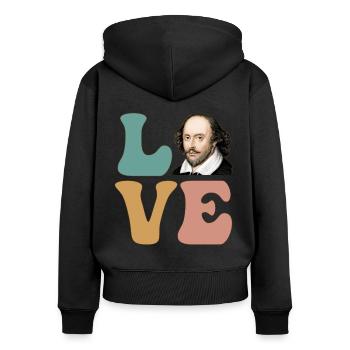 Shakespeare Englisch Literatur Literarisch - Frauen Premium Bio Zip Hoodie - Schwarz - Hinten - Julia (174cm)