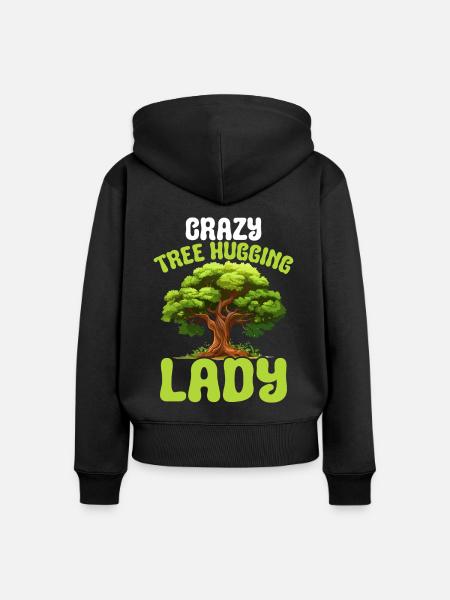 Umweltschützerin und Baumschützerin - Frauen Premium Bio Zip Hoodie - Schwarz
