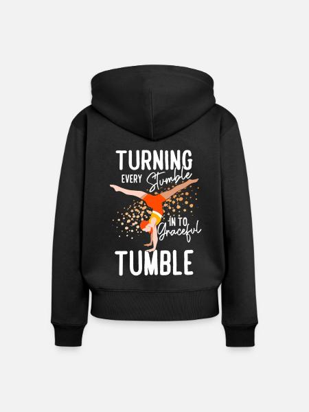 Tumbling Fitness-Akrobatik - Frauen Premium Bio Zip Hoodie - Schwarz