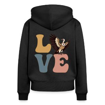 LOVE Vulture Birds - Women's Premium Organic Zip Hoodie - black - Back - Julia (174cm)