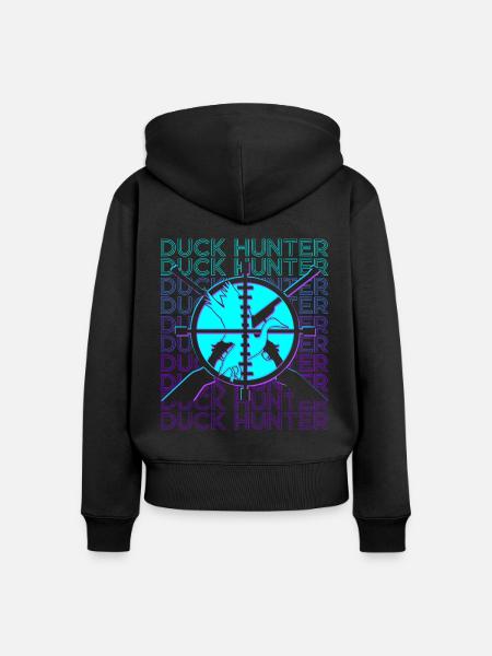 Entenjäger Entenjagd Retro - Frauen Premium Bio Zip Hoodie - Schwarz
