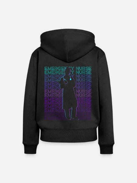 Notfallschwester ER Krankenschwester Retro - Frauen Premium Bio Zip Hoodie - Schwarz