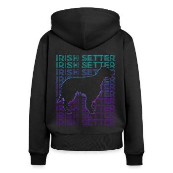 Irish Setter Dog Retro - Women's Premium Organic Zip Hoodie - black - Back - Julia (174cm)