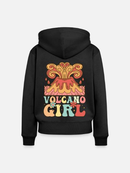 Vulkan-Mädchen Lava Geologin - Frauen Premium Bio Zip Hoodie - Schwarz