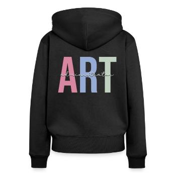 Travail - Sweat à capuche zippé Premium bio Femme - noir - Dos - Julia (174cm)