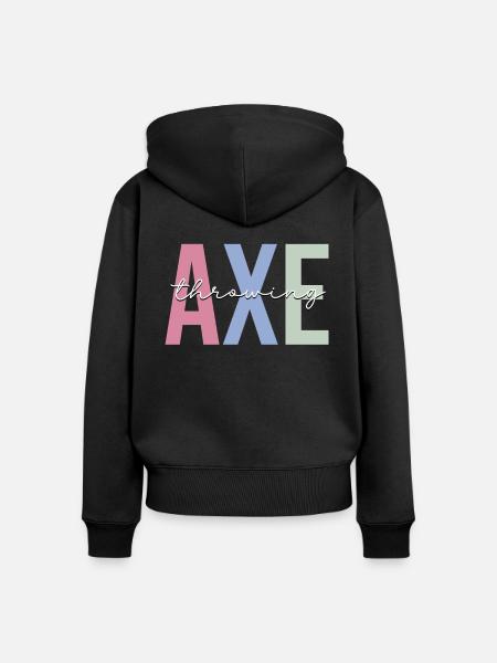 Axt-Werfer - Frauen Premium Bio Zip Hoodie - Schwarz