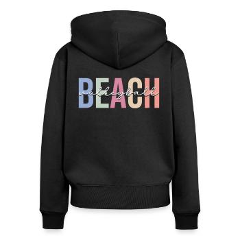 Spieler - Frauen Premium Bio Zip Hoodie - Schwarz - Hinten - Julia (174cm)