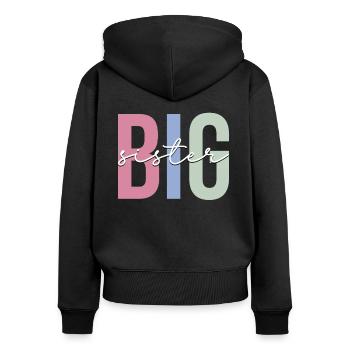 Older sister - Women's Premium Organic Zip Hoodie - black - Back - Julia (174cm)