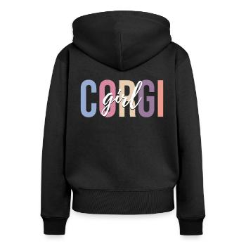 Amoureux des chiens - Sweat à capuche zippé Premium bio Femme - noir - Dos - Julia (174cm)