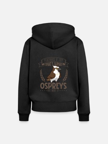 Federn und Freude - Fischadler - Frauen Premium Bio Zip Hoodie - Schwarz