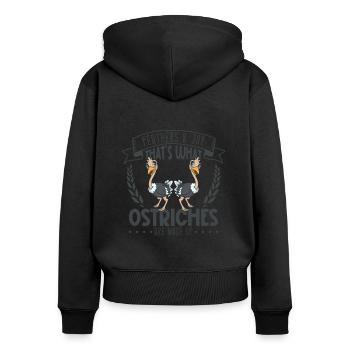 Plumes et joie - Bouquet - Sweat à capuche zippé Premium bio Femme - noir - Dos - Julia (174cm)