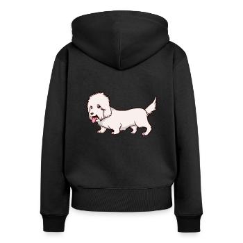 Kawaii Dandie Dinmont Terrier - Sweat à capuche zippé Premium bio Femme - noir - Dos - Julia (174cm)