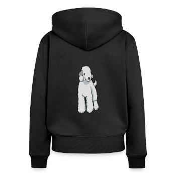 Kawaii Bedlington Terrier - Women's Premium Organic Zip Hoodie - black - Back - Julia (174cm)