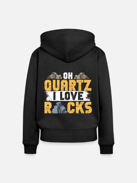 Gesteinsjagd Mineralienjäger - Frauen Premium Bio Zip Hoodie - Schwarz